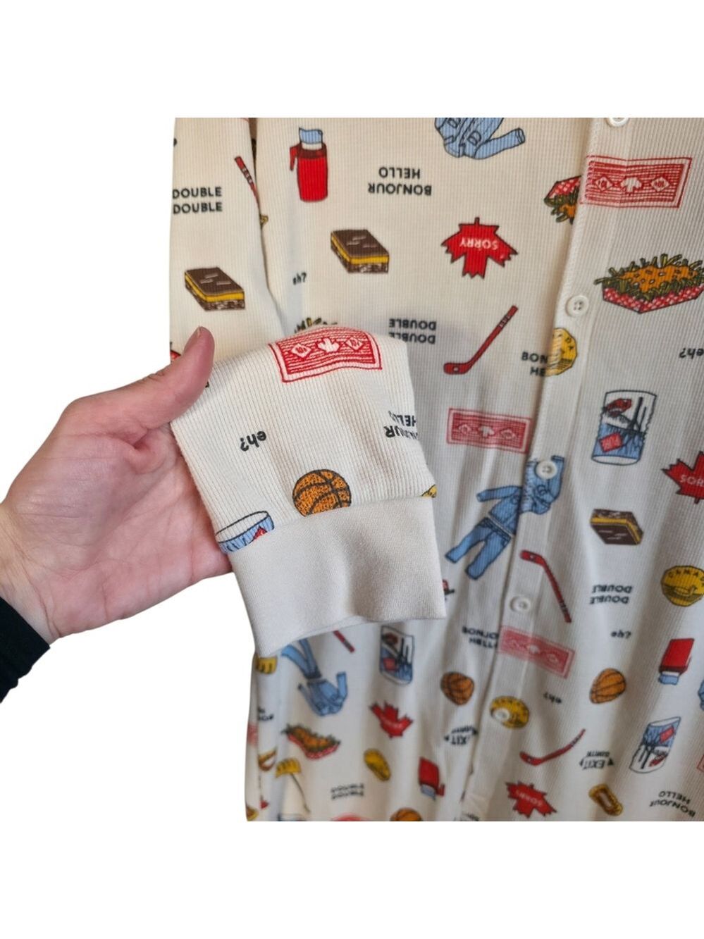 Arborist Thermal Onesie Pajamas Size Small Canadian Print Waffle - Picture 6 of 12
